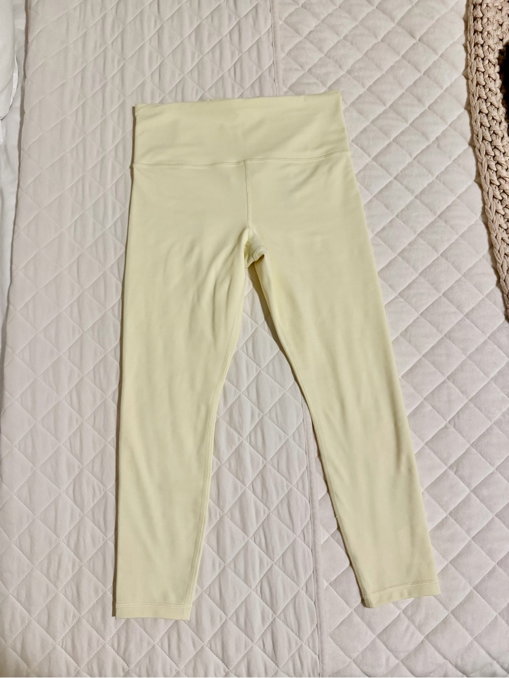 Athleta High-Waist Leggings in Pale Yellow